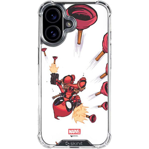 Marvel Deadpool Babypool Shooting iPhone 16 Clear Case